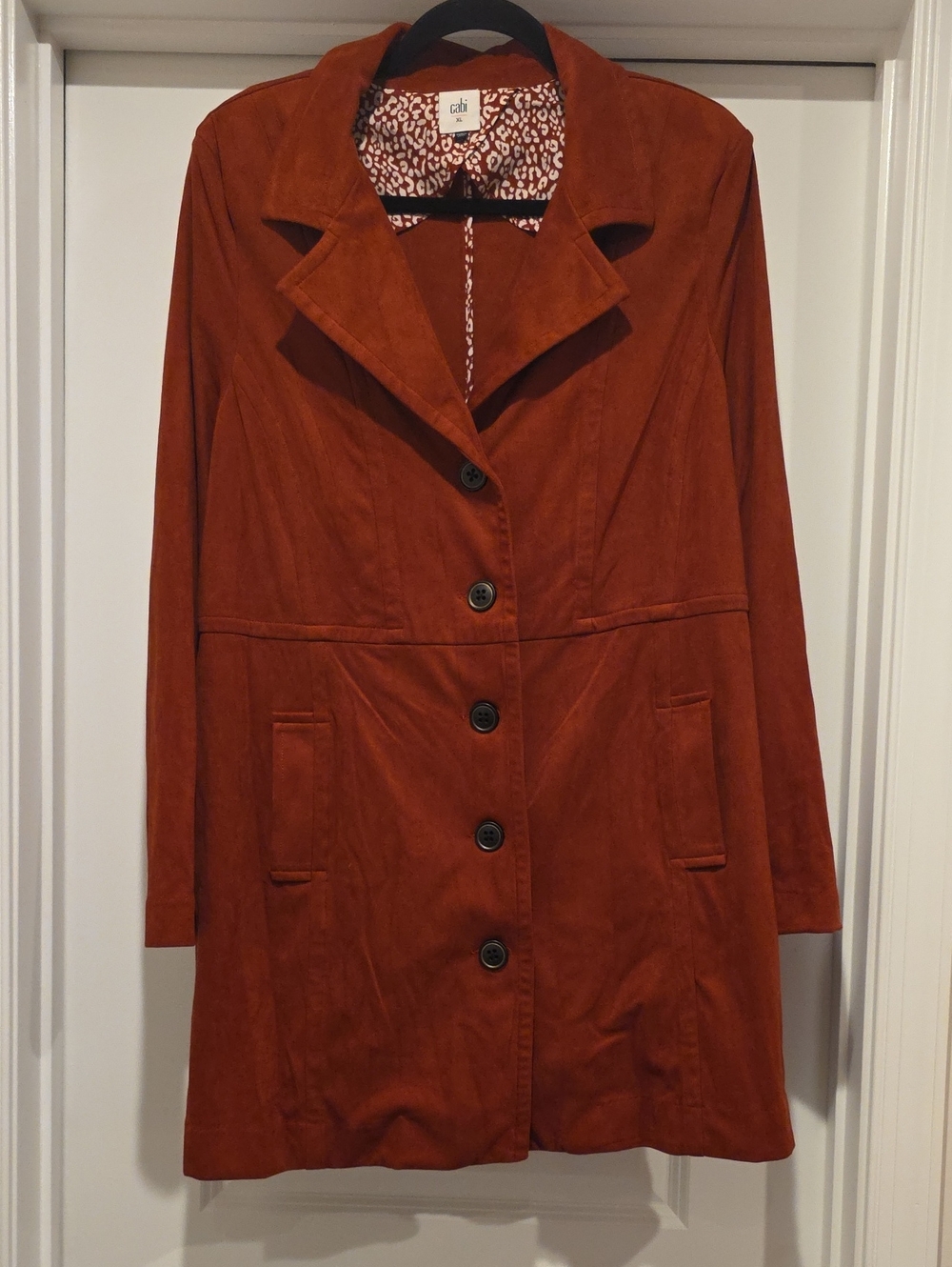 Cabi Rust Trench Coat In Warm Rust